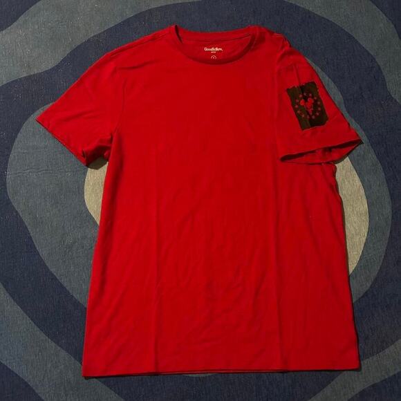 Goodfellow co red Flag Mouse Skull Graphic Tee - Picture 2 of 6